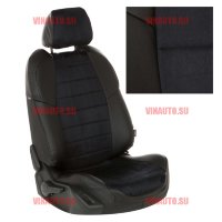 Авточехлы NISSAN-Qashqai 2007-2014 (Алькантара) чер+чер