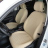 Авточехлы SKODA-Kodiaq (Ambition, Scout) с зад. подлокотником 2016- (Ромб) беж+беж