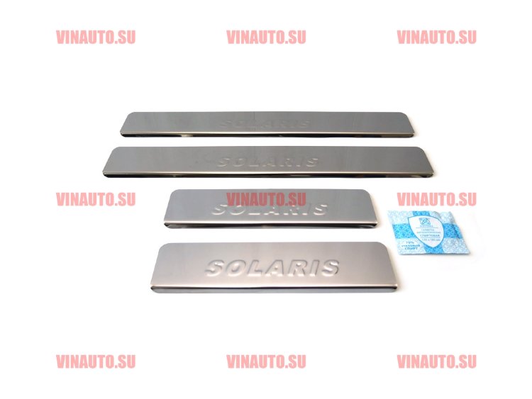 Накладки на пороги HYUNDAI Solaris 2014 (надпись SOLARIS)