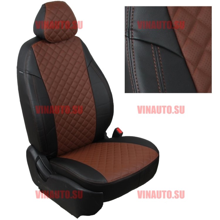 Авточехлы KIA-Sportage IV 2016-2021 (Ромб) чер+тем.корич Авточехлы KIA-Sportage IV 2016-2021 (Ромб) чер+тем.корич