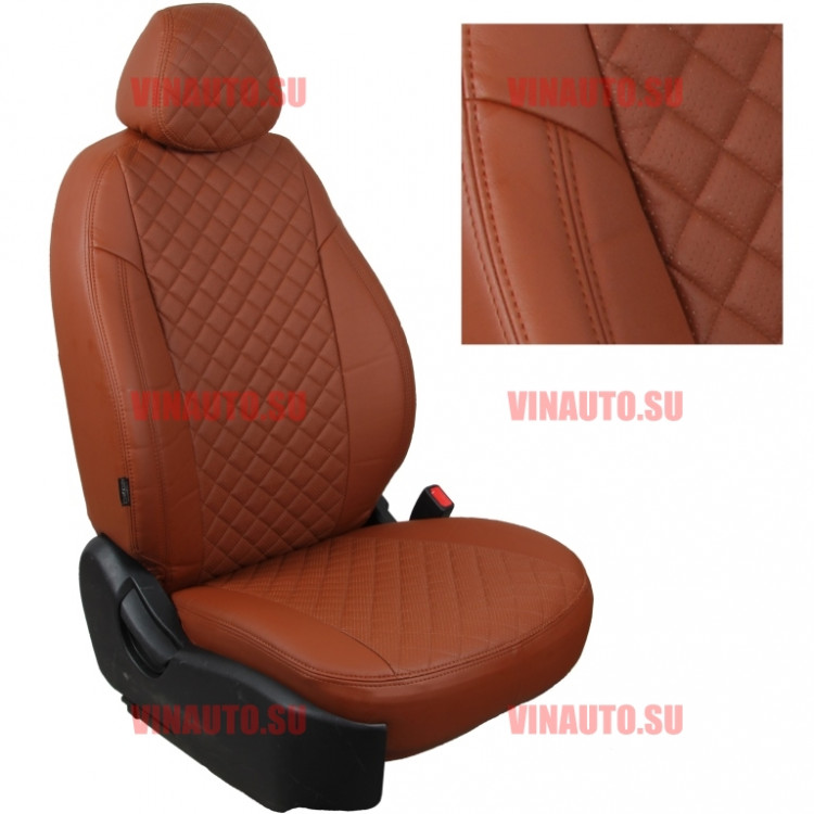 Авточехлы HYUNDAI-Solaris I sd/KIA-Rio III sd 40/60 2011- (Ромб) коричневый