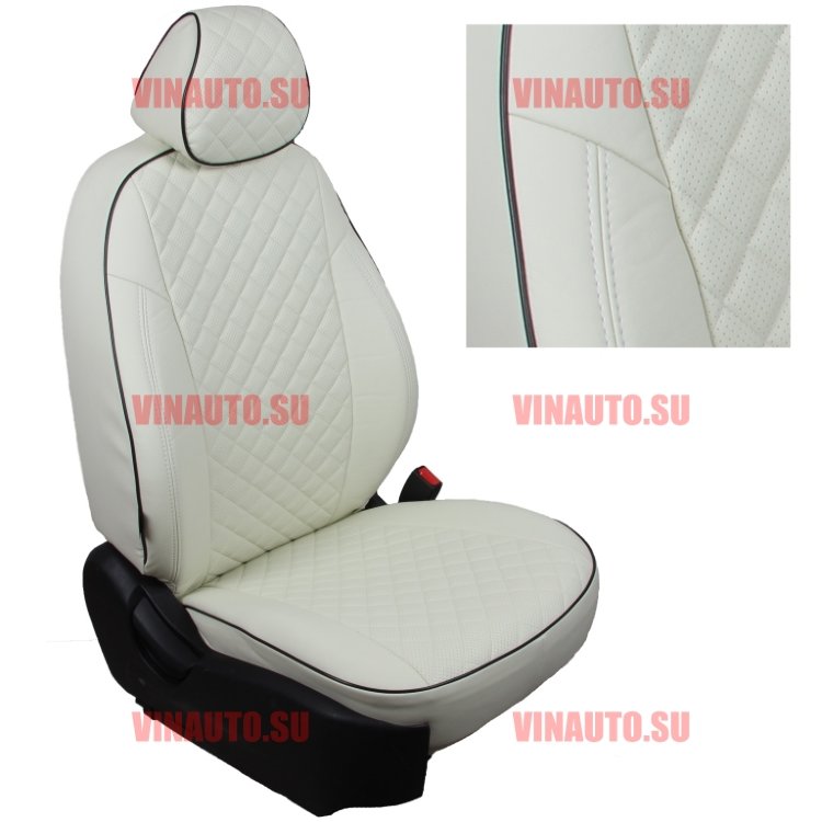 Авточехлы FORD-Kuga 2 с 2012- (Ромб) бел+бел Авточехлы FORD-Kuga 2 с 2012- (Ромб) бел+бел