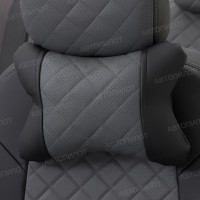 Автомобильные подушки под шею АВТОПИЛОТ (РОМБ) чер+сер