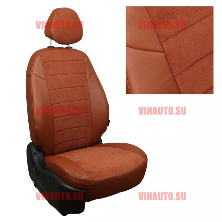 Авточехлы ВАЗ-Granta Sd/HB/Kalina Cross/Datsun on-Do деленная 40\60 (Алькантара) коричн+коричн