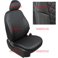 Авточехлы NISSAN-Qashqai 2007-2014 (Ромб) чер+чер