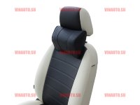 Автомобильные мини подушки под шею АВТОПИЛОТ (натур.кож.) чер+чер